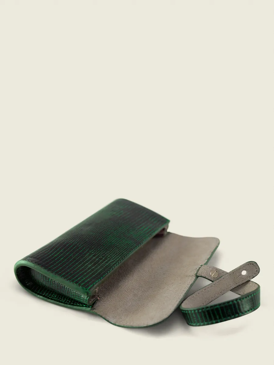 Green Leather Glasses Case for Women - Oscar 1960 Malachite | PAUL MARIUS