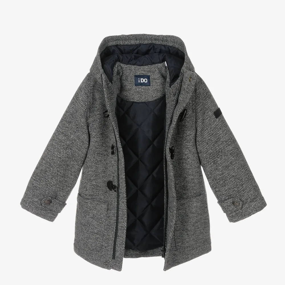 Grey Duffle Hooded Coat