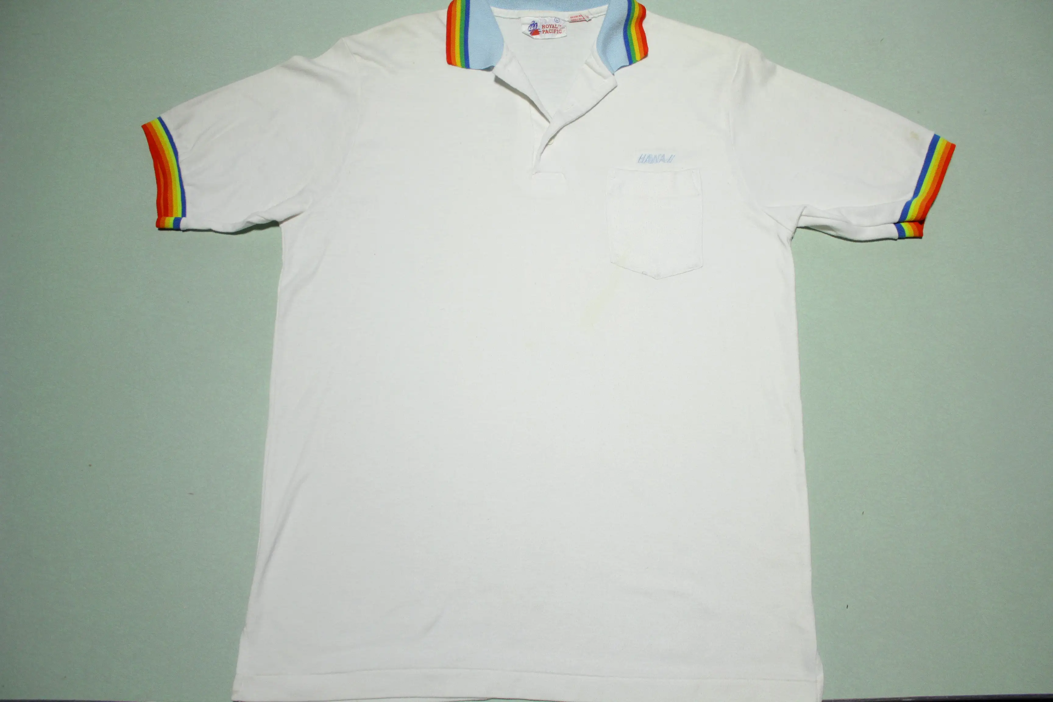 Hawaii Royal Pacific Vintage 80's Striped Polo Shirt