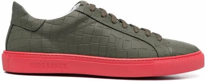 Hide&Jack crocodile-embossed leather sneakers Green