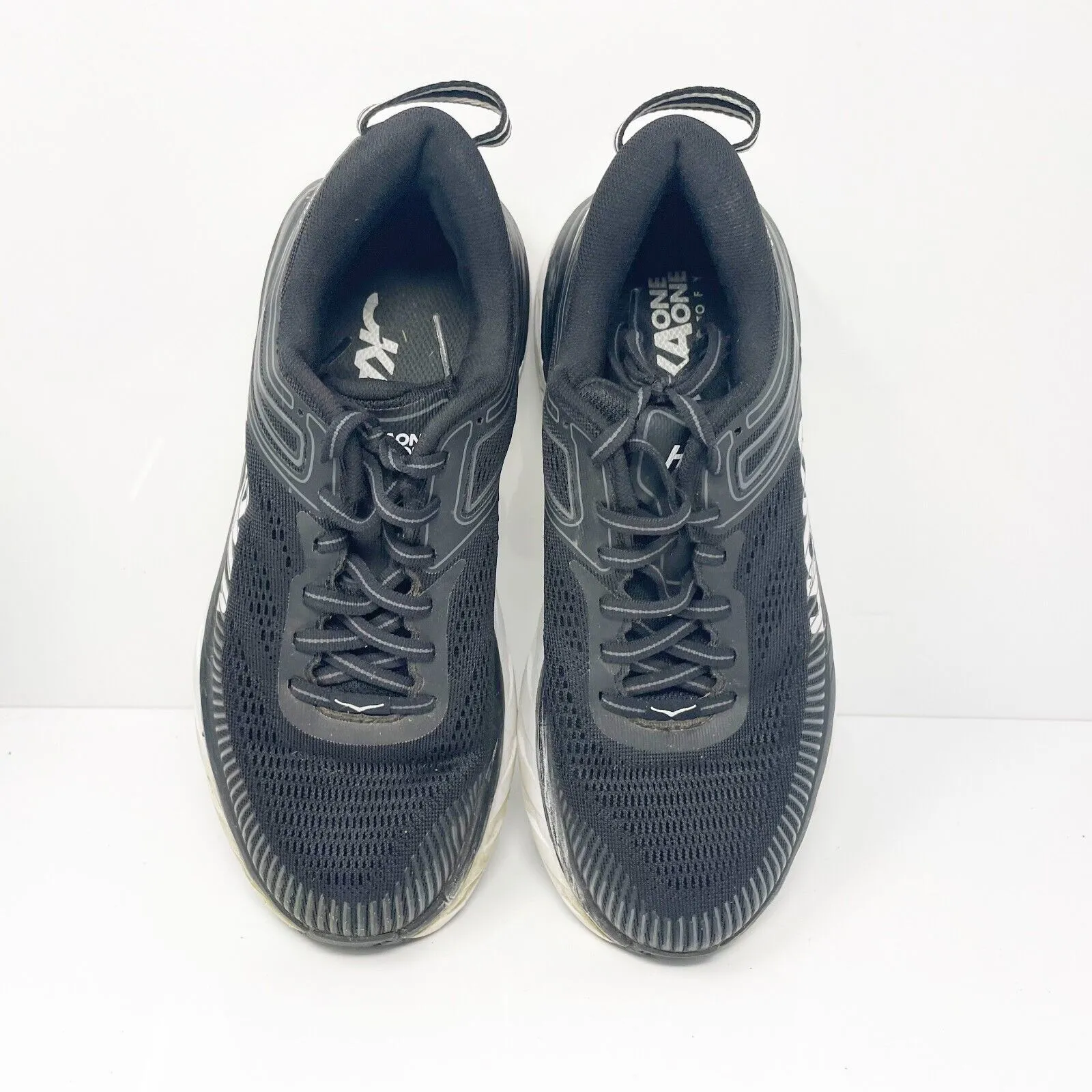 Hoka One One Womens Bondi 7 1110519 BWHT Black Running Shoes Sneakers Size 7.5