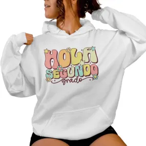 Hola Segundo Grado Second Grade Maestra Spanish Teacher Women Hoodie