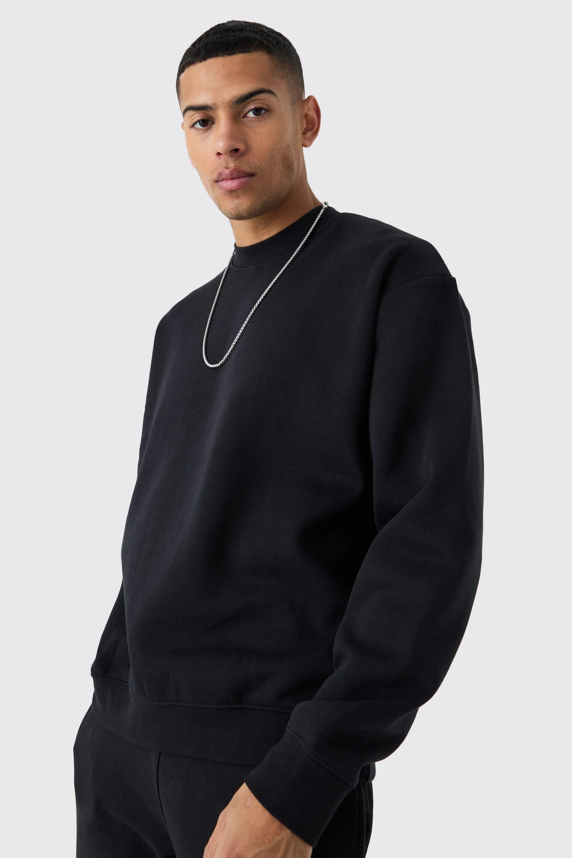 Hoodies & Sweatshirts | Oversized Extended Neck Sweatshirt | boohooMAN