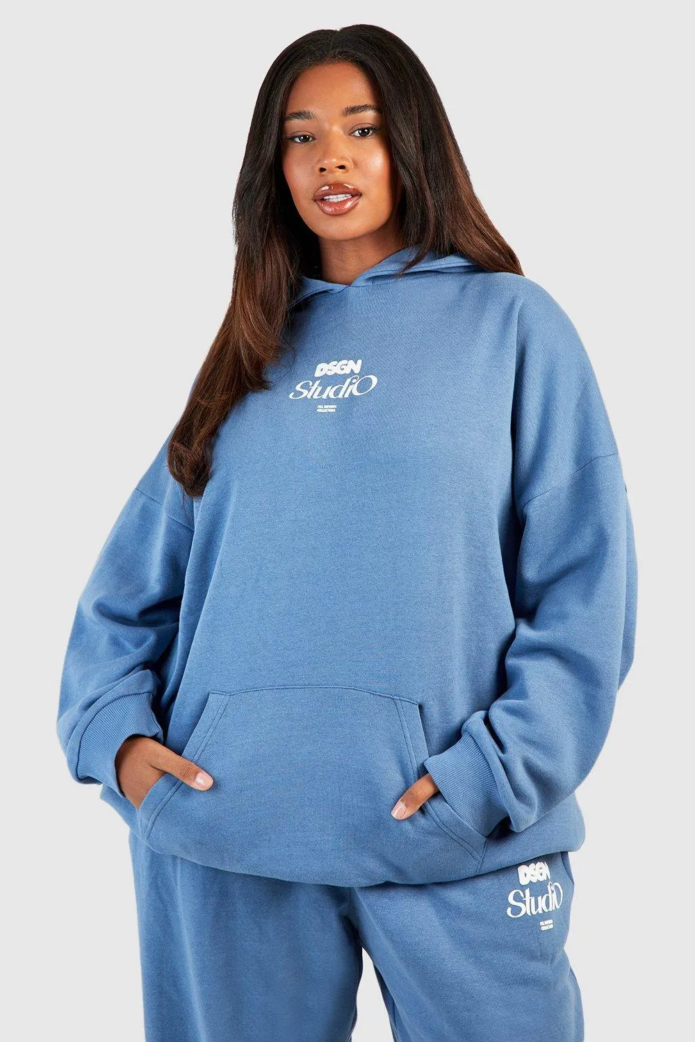 Hoodies & Sweatshirts | Plus Dsgn Puff Print Oversized Hoodie | boohoo