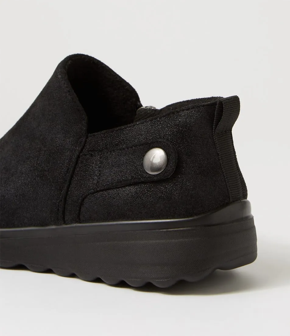 I LOVE BILLY Nalen Black Microsuede Sneakers