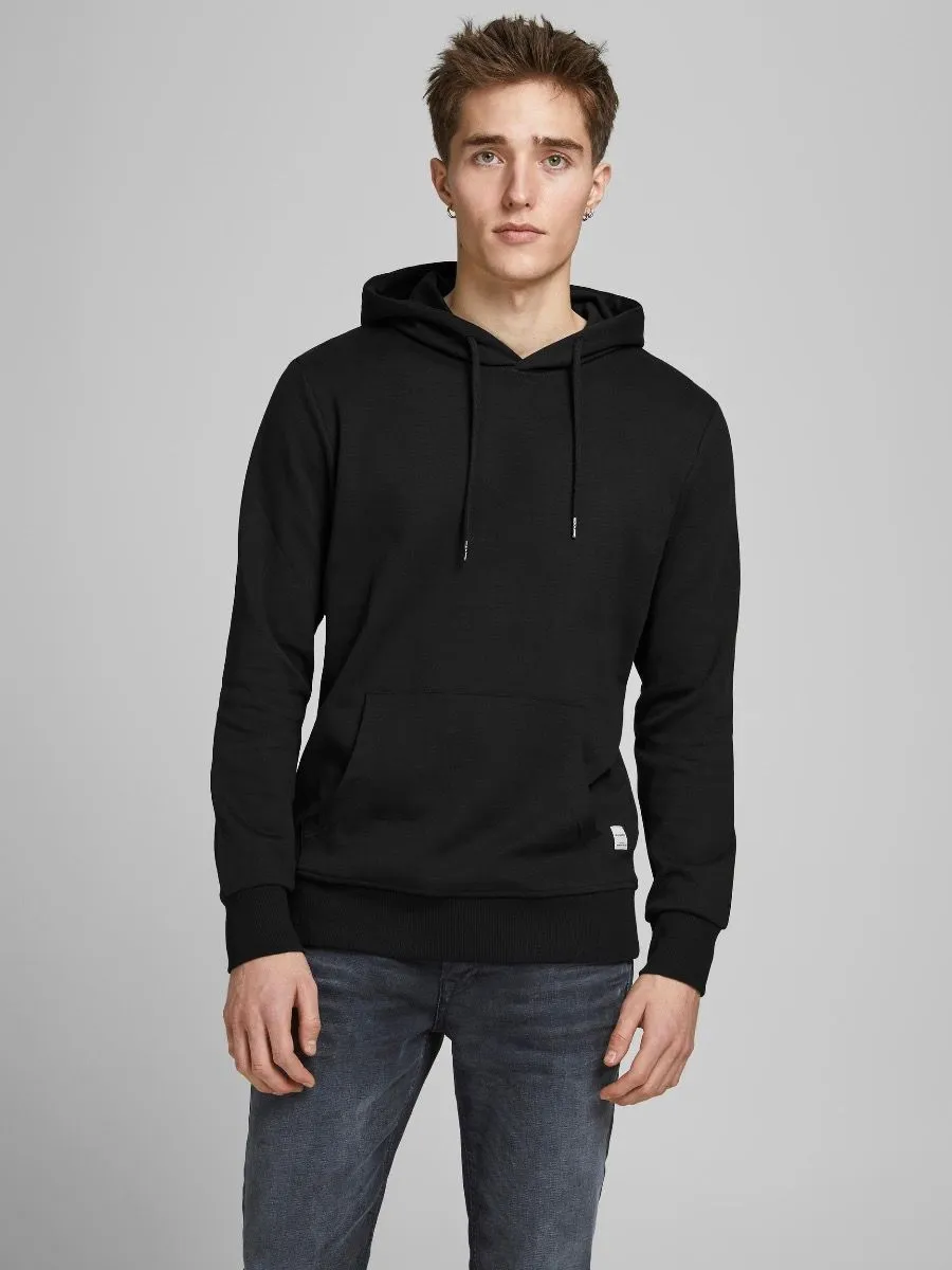 Jack & Jones Basic Plain Hooded Sweatshirts Black