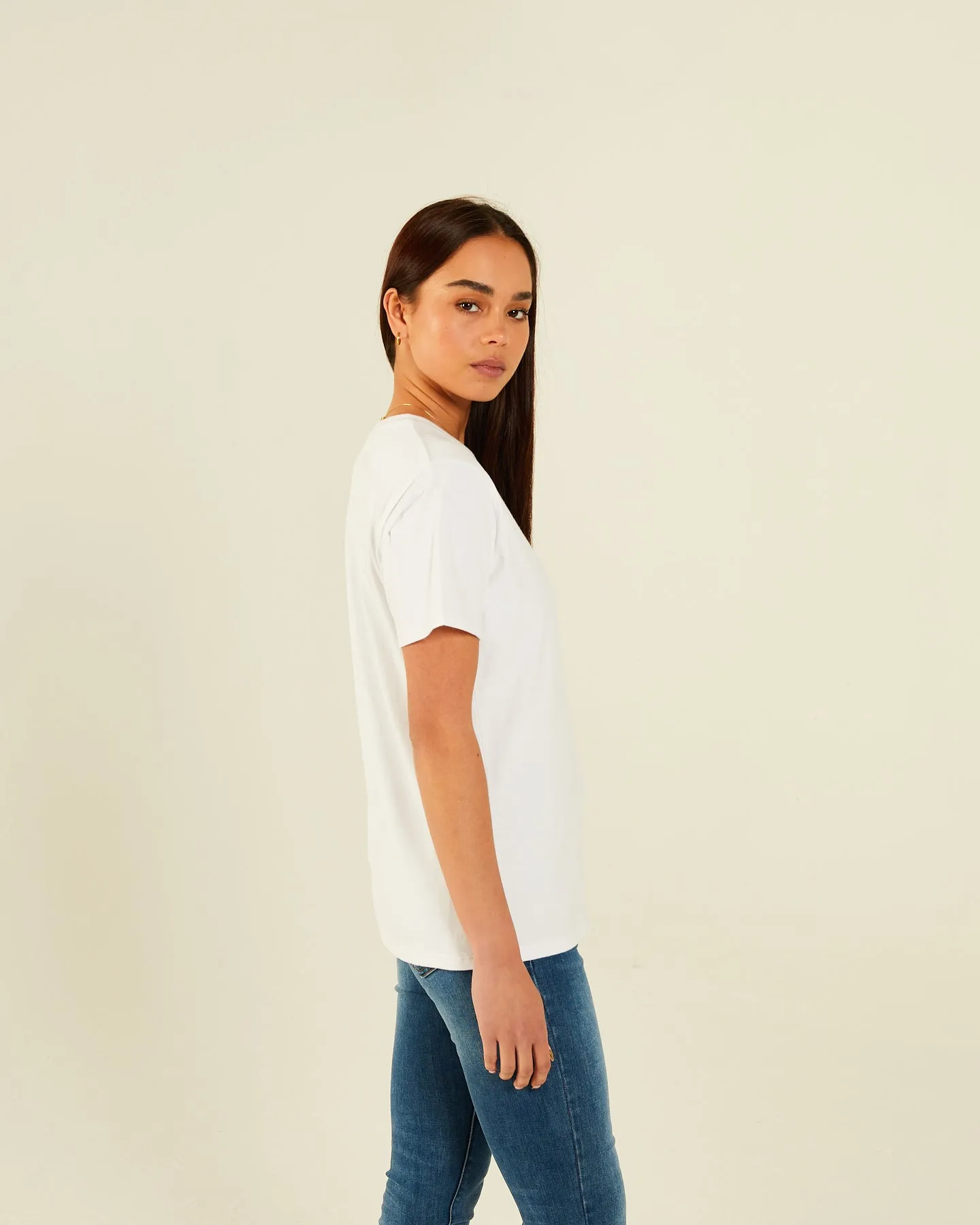 Jada Basic O Neck White