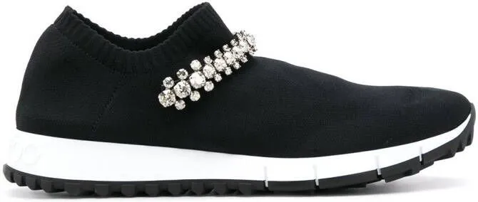 Jimmy Choo Verona knit embellished sneakers Black