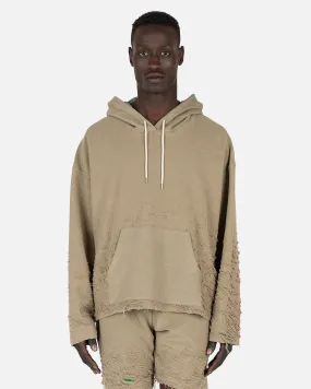 John Elliott Reverse Burn-Out Hoodie Shark Green