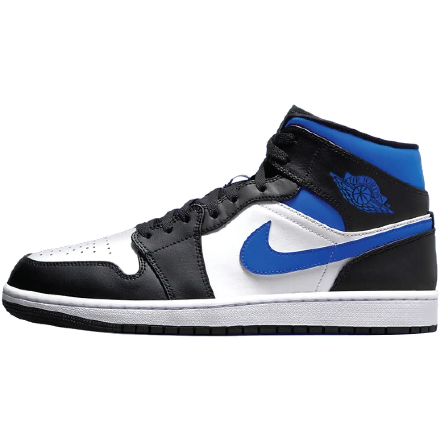 Jordan 1 Mid Black White Royal Blue