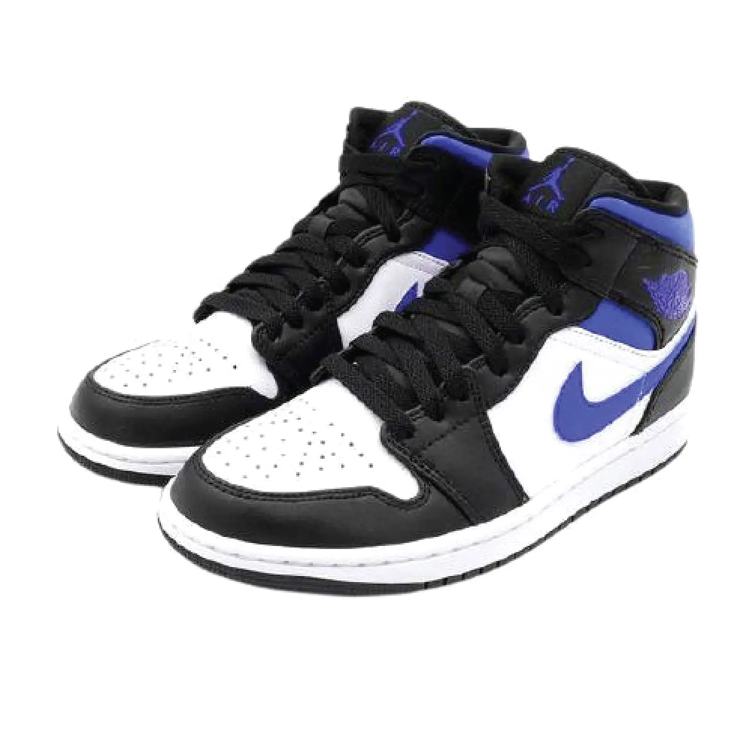 Jordan 1 Mid Black White Royal Blue