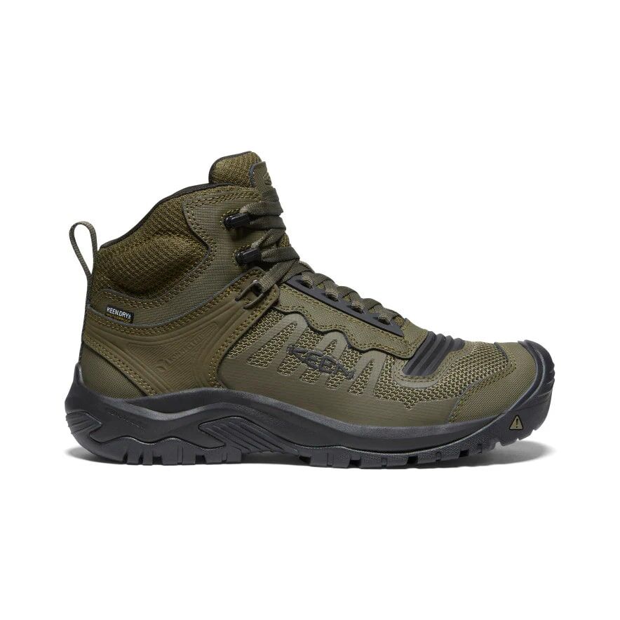 Keen Men's Reno Waterproof Mid Soft Toe Boot in Dark Olive