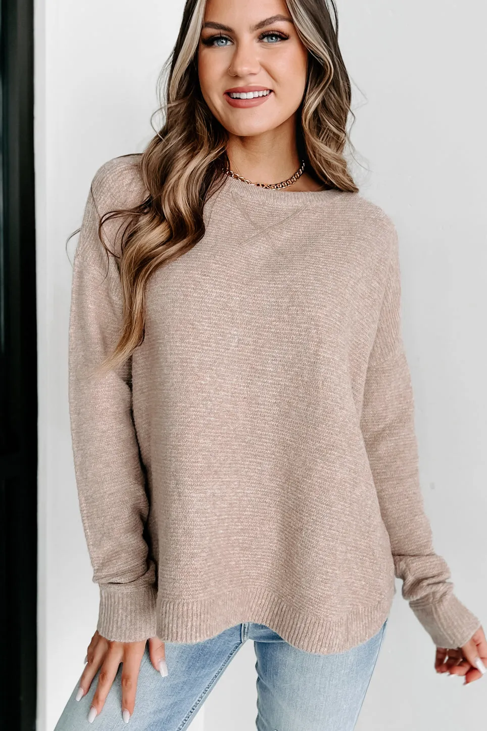 Keep It Going Long Sleeve Sweater (Sandstone)