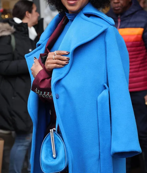 Kerry Washington Blue Coat | Kerry Park City Wool Coat