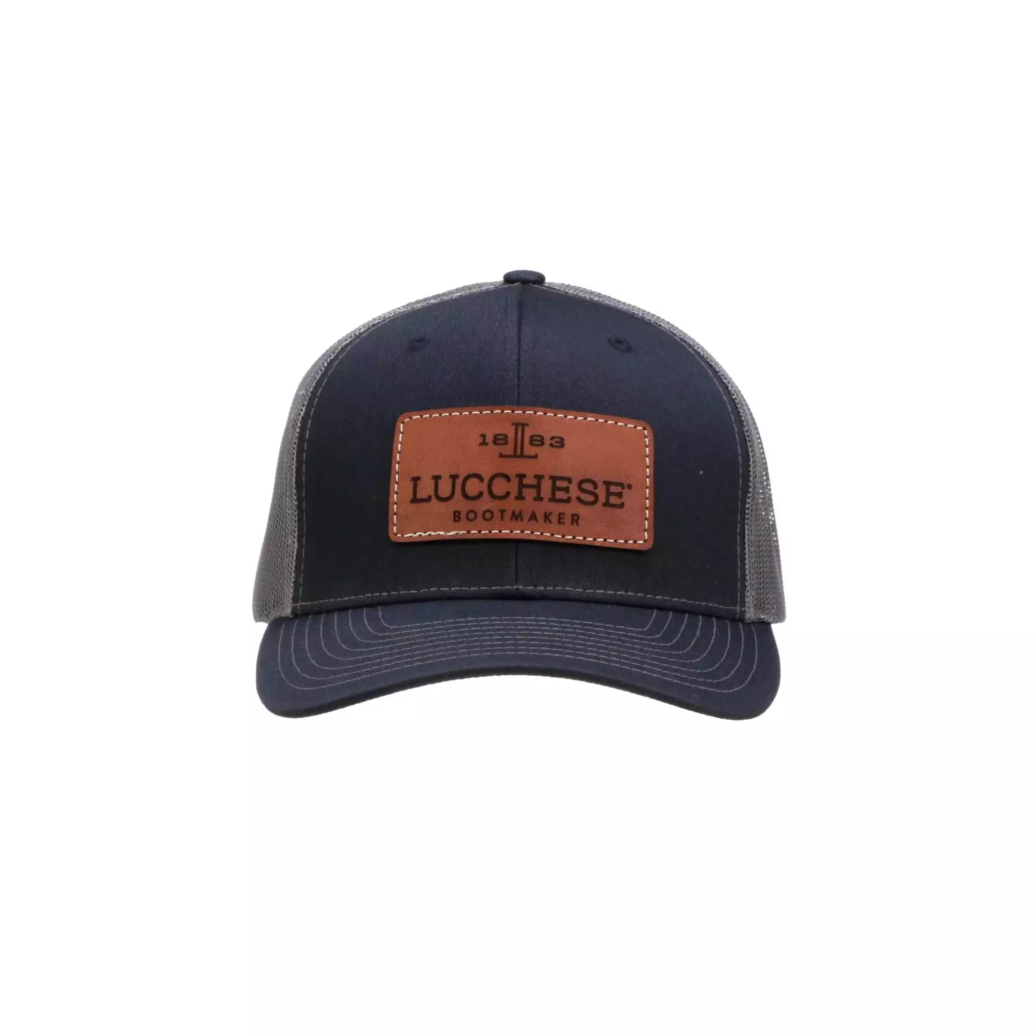 Leather Patch Cap :: Navy + Charcoal