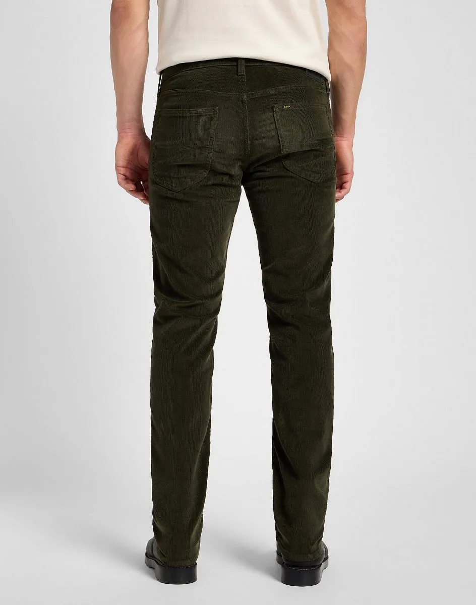 Lee Daren Zip Regular Straight Corduroy Jeans Olive Night