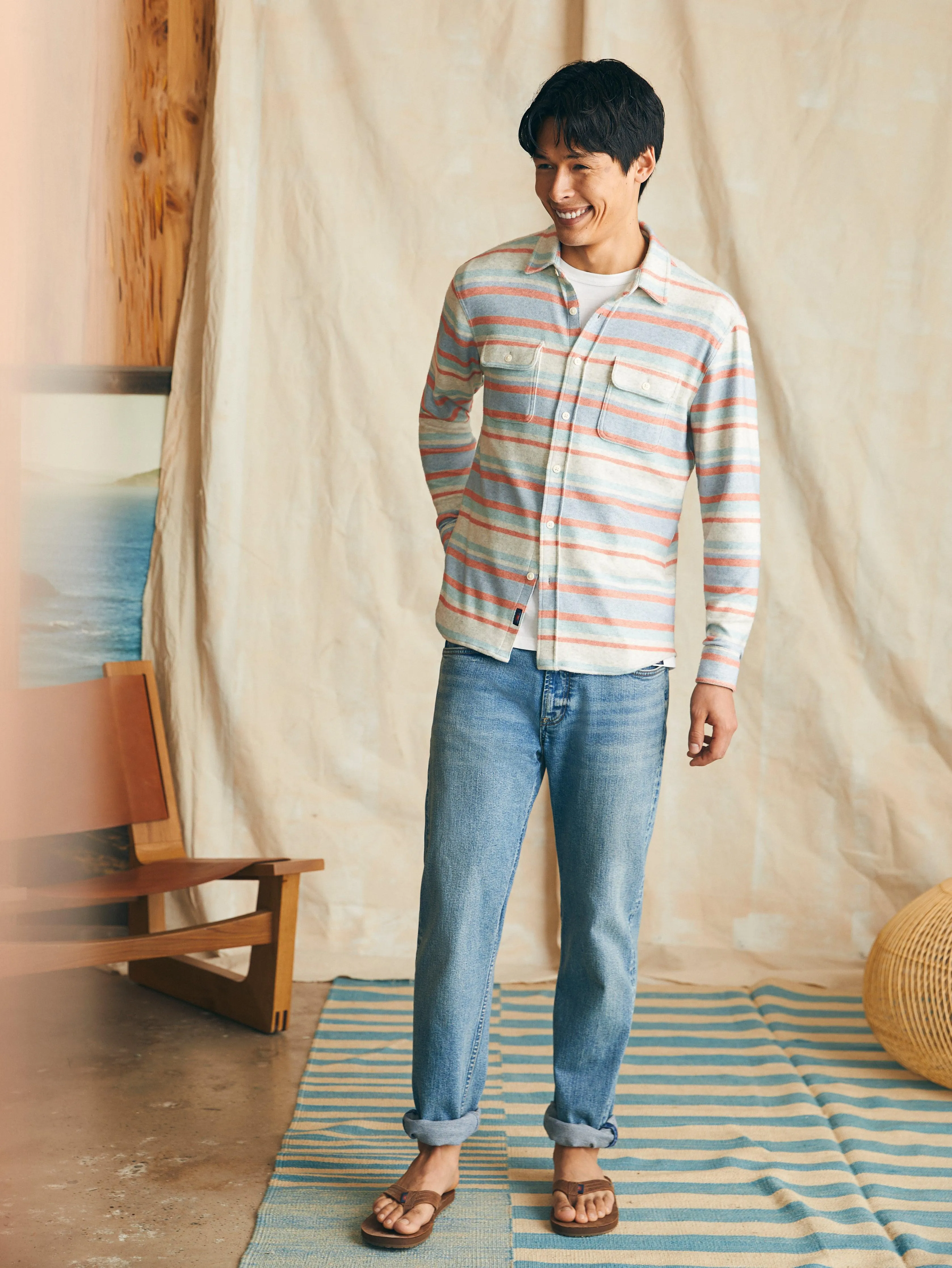 Legend Sweater Shirt - Coral Reef Stripe