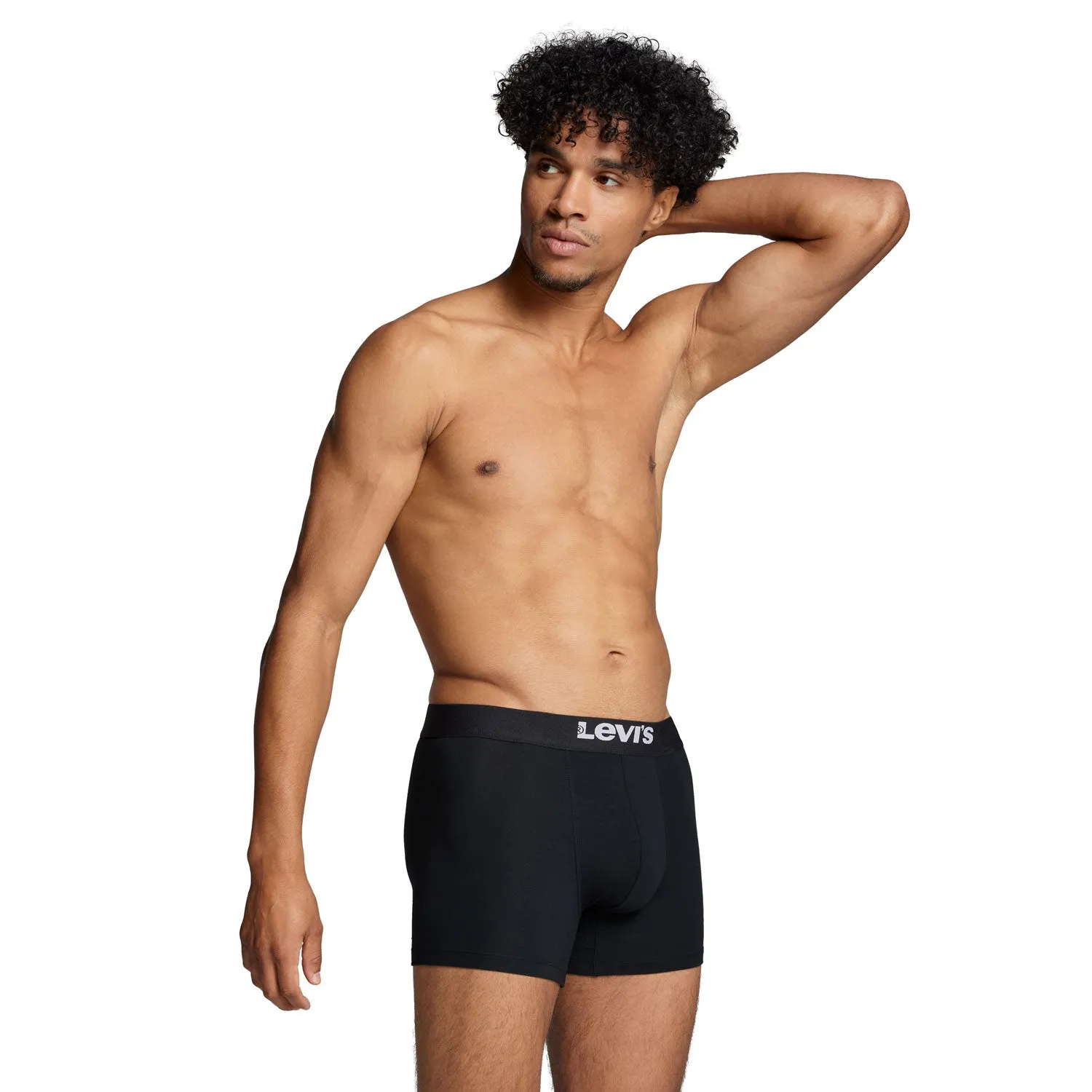 Levis Men Solid Basic Boxer 2 Pack - Black