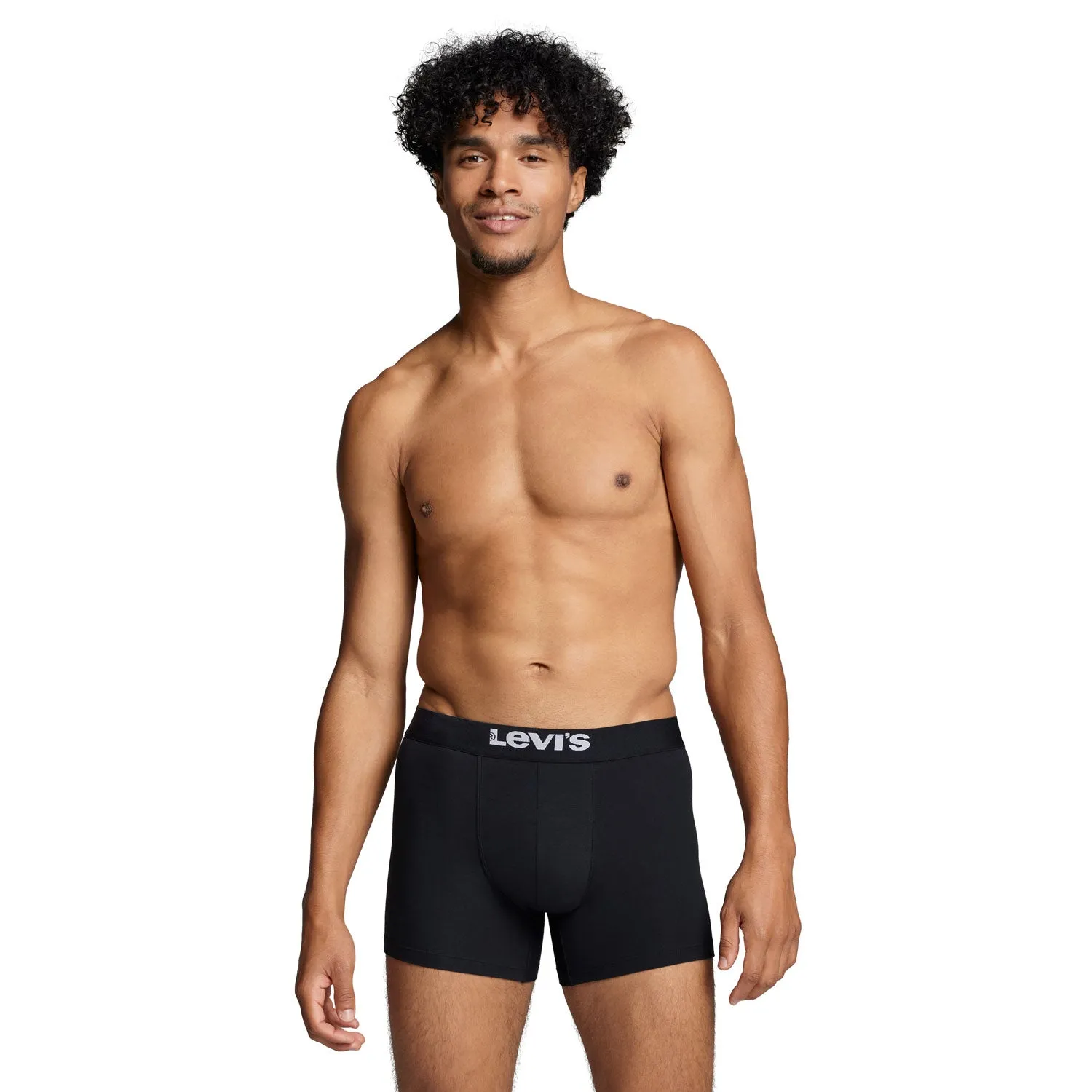 Levis Men Solid Basic Boxer 2 Pack - Black