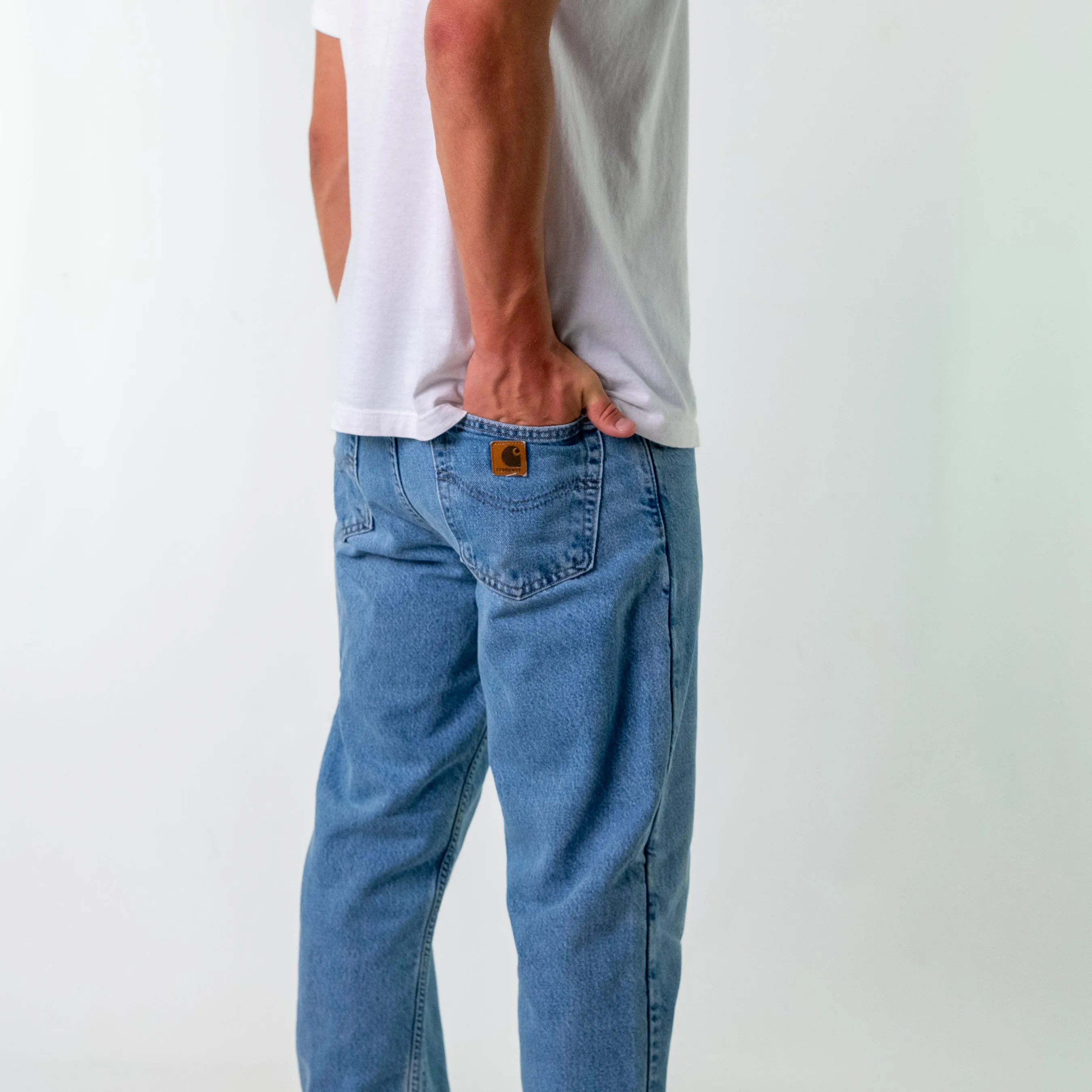 Light Blue 90s Carhartt Denim Jeans Baggy Pants (34x30)