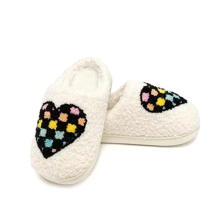 Living Royal White Retro Heart Slippers