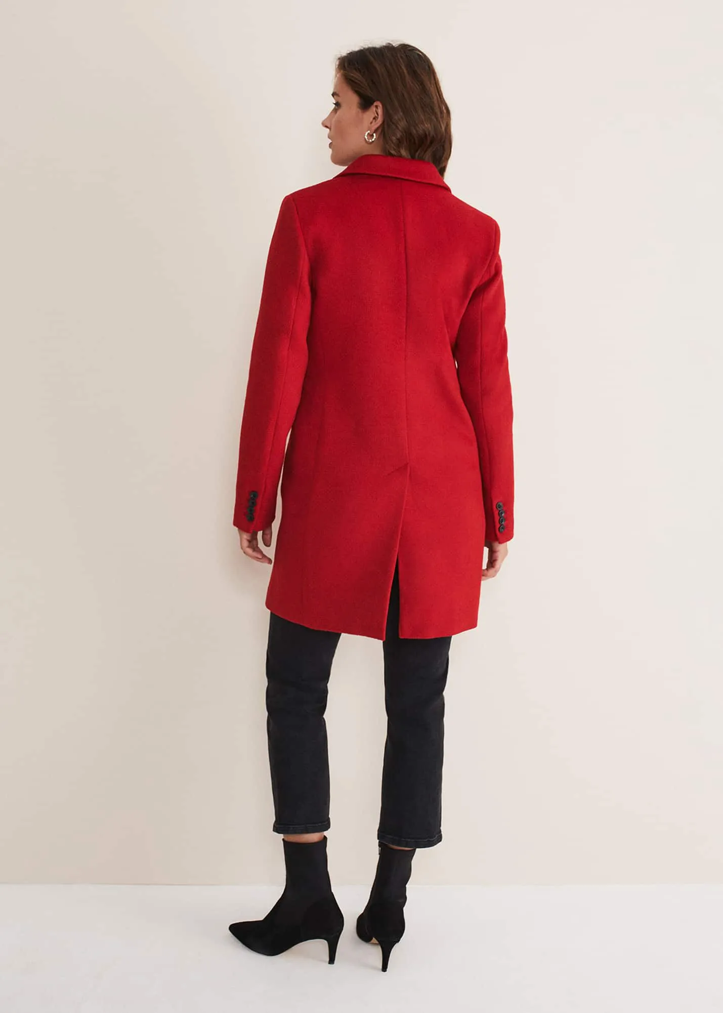 Lydia Red Wool Smart Coat