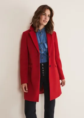 Lydia Red Wool Smart Coat