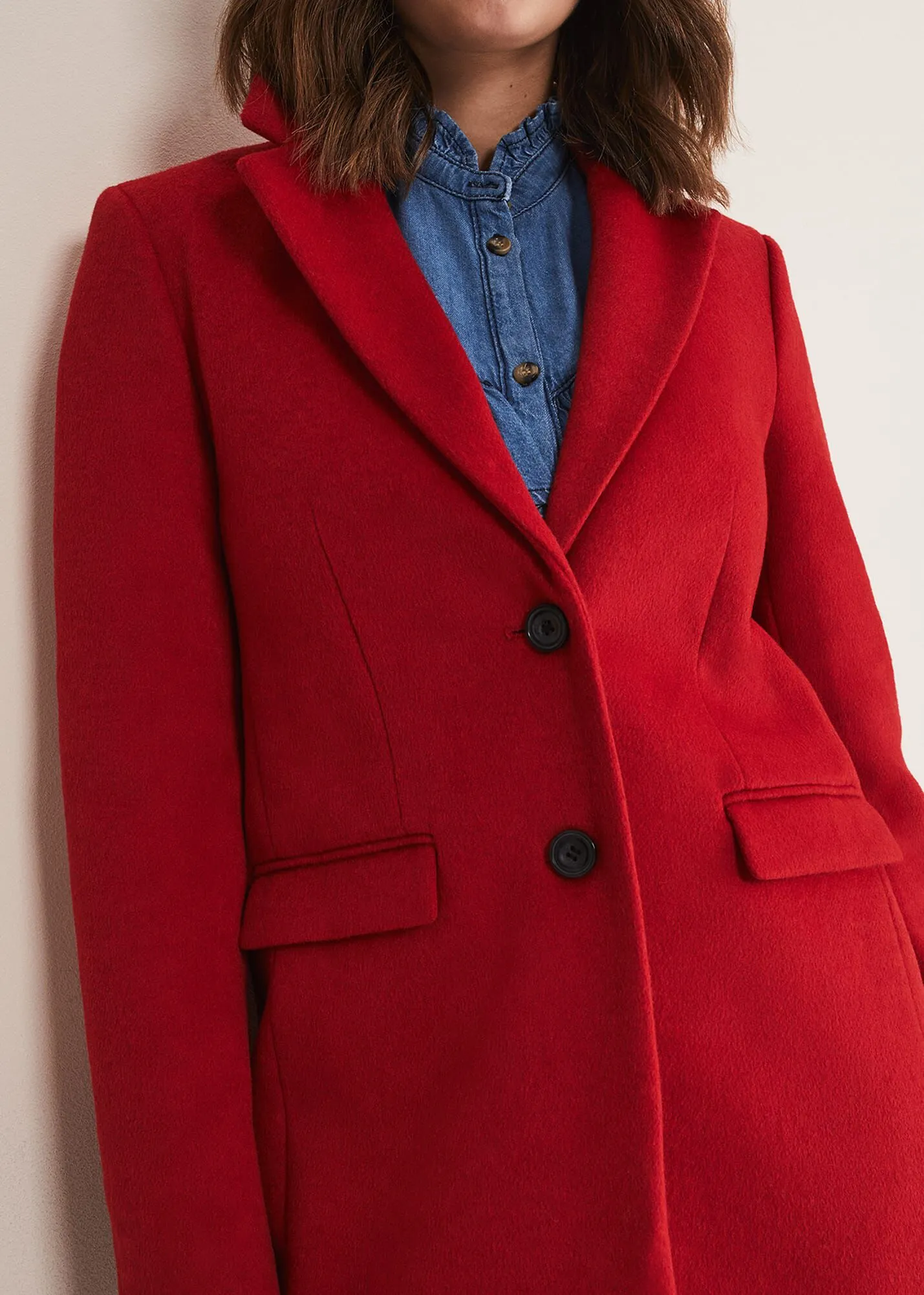 Lydia Red Wool Smart Coat