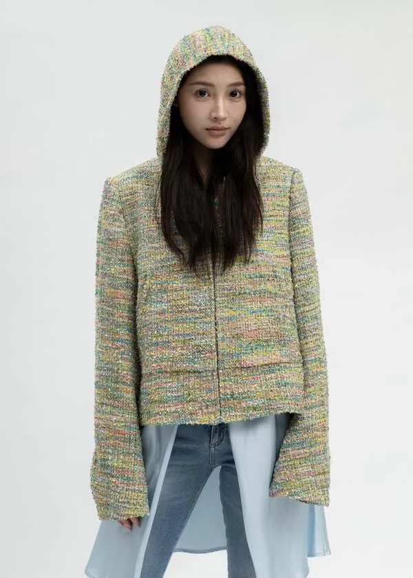 Masu Candy Tweed Zip-up Hoodie -  Multi