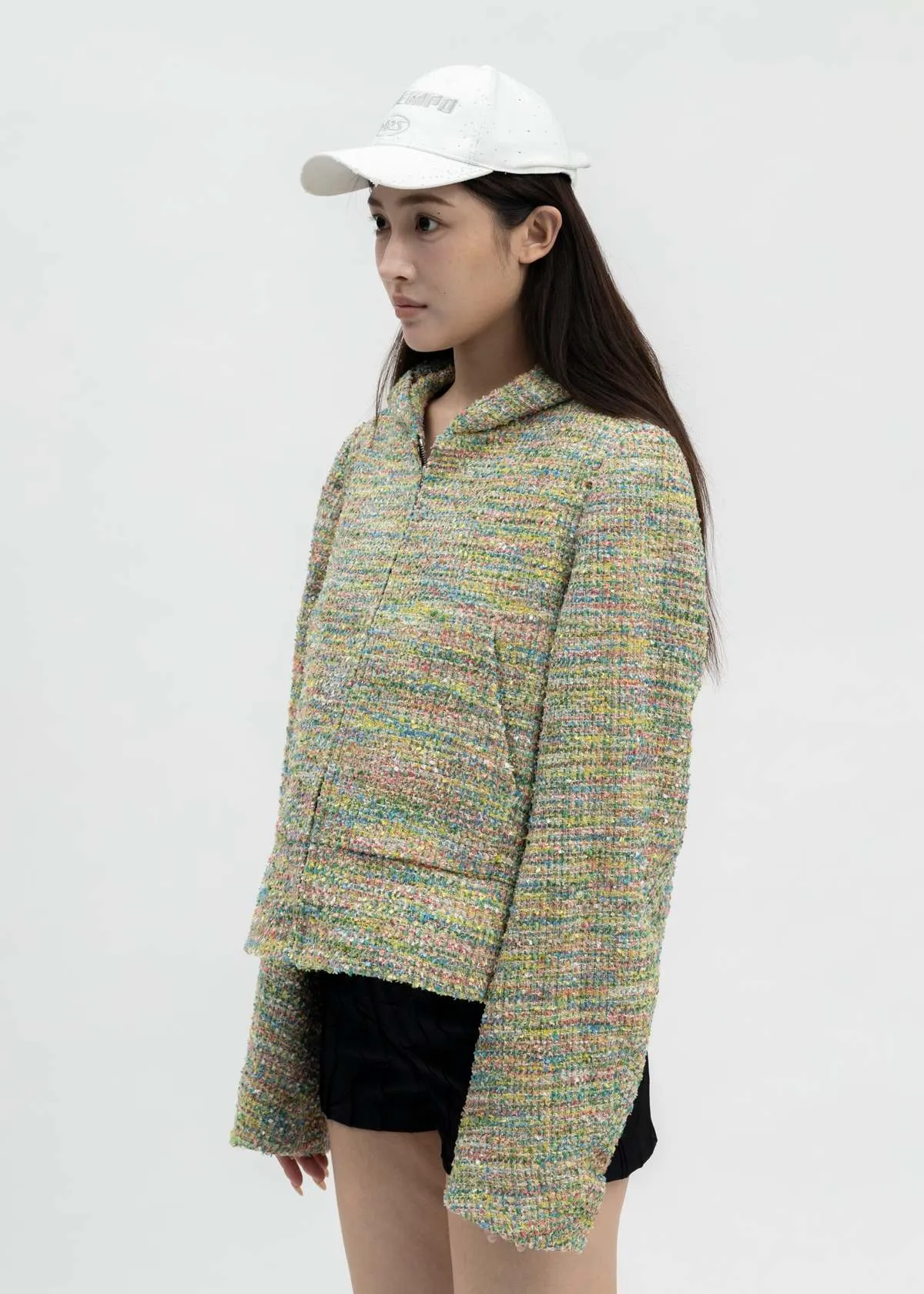 Masu Candy Tweed Zip-up Hoodie -  Multi