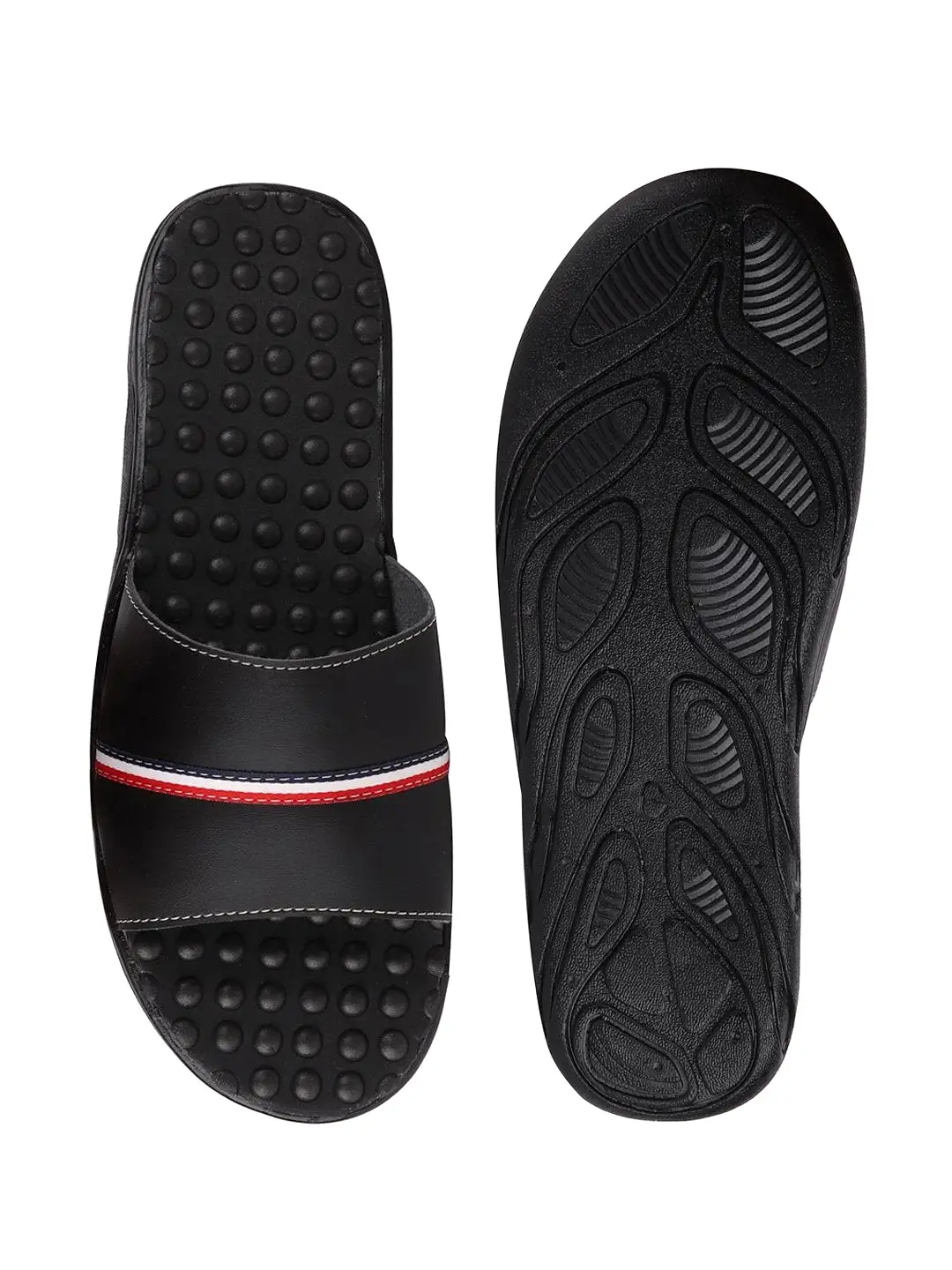 Men Black Casual Slip-On Flip-Flops