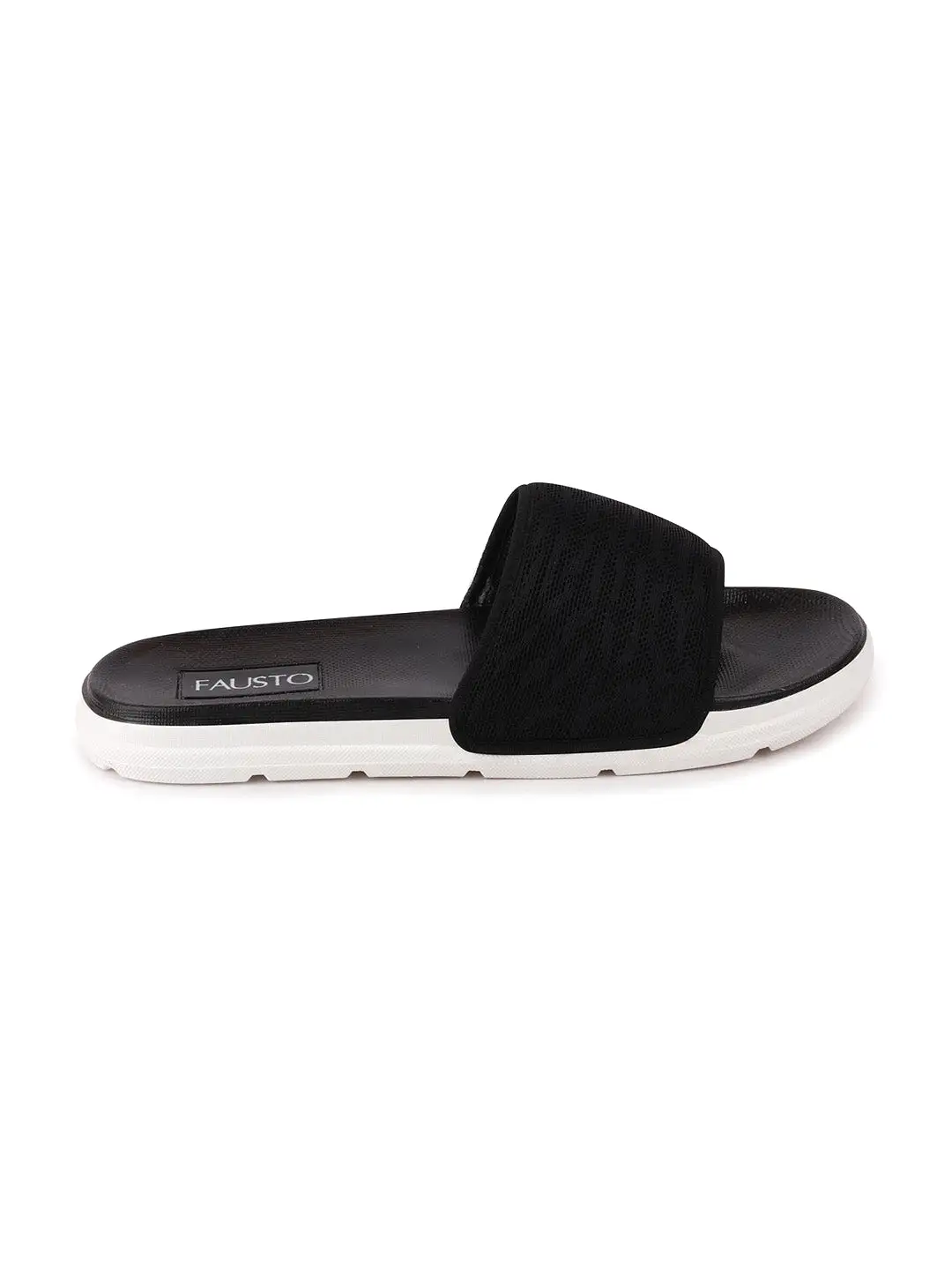 Men Black Casual Slip-On Slider Flip-Flops