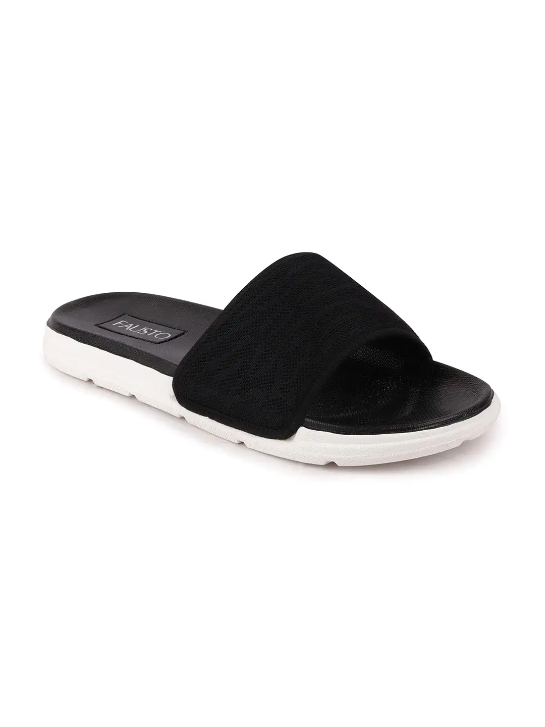 Men Black Casual Slip-On Slider Flip-Flops