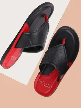 Men Black Casual Slip-On Slippers