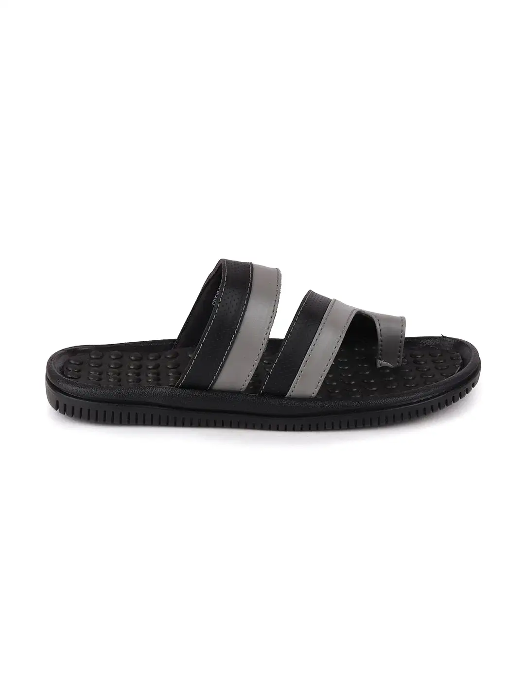 Men Black/Grey Casual Slip-On Slippers