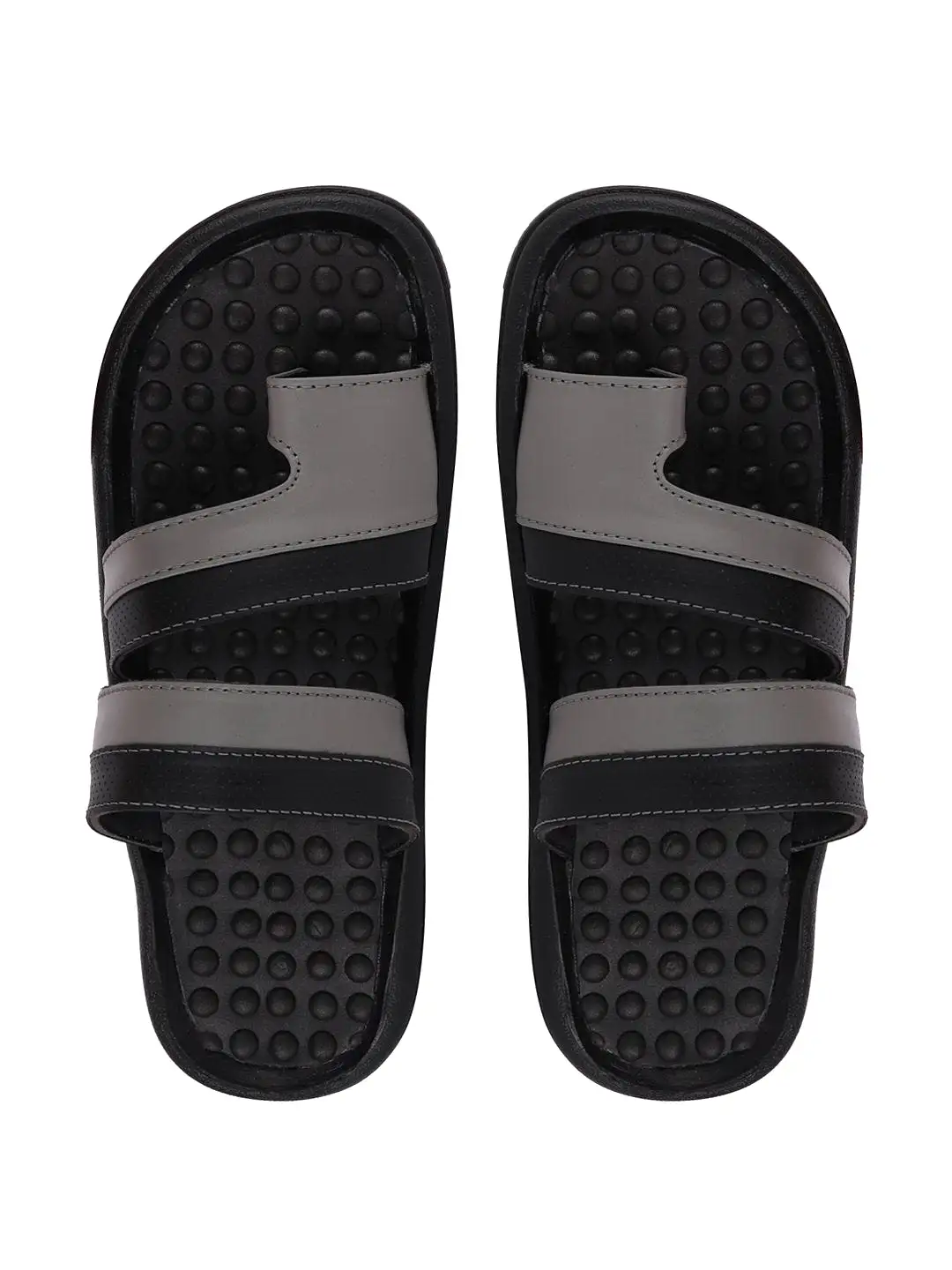 Men Black/Grey Casual Slip-On Slippers