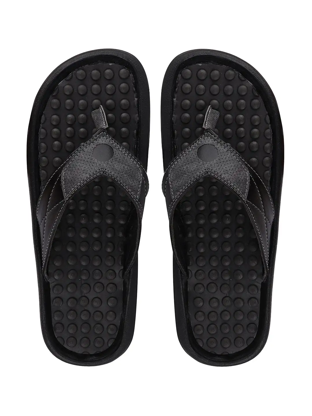 Men Black/Grey Casual Slip-On Slippers