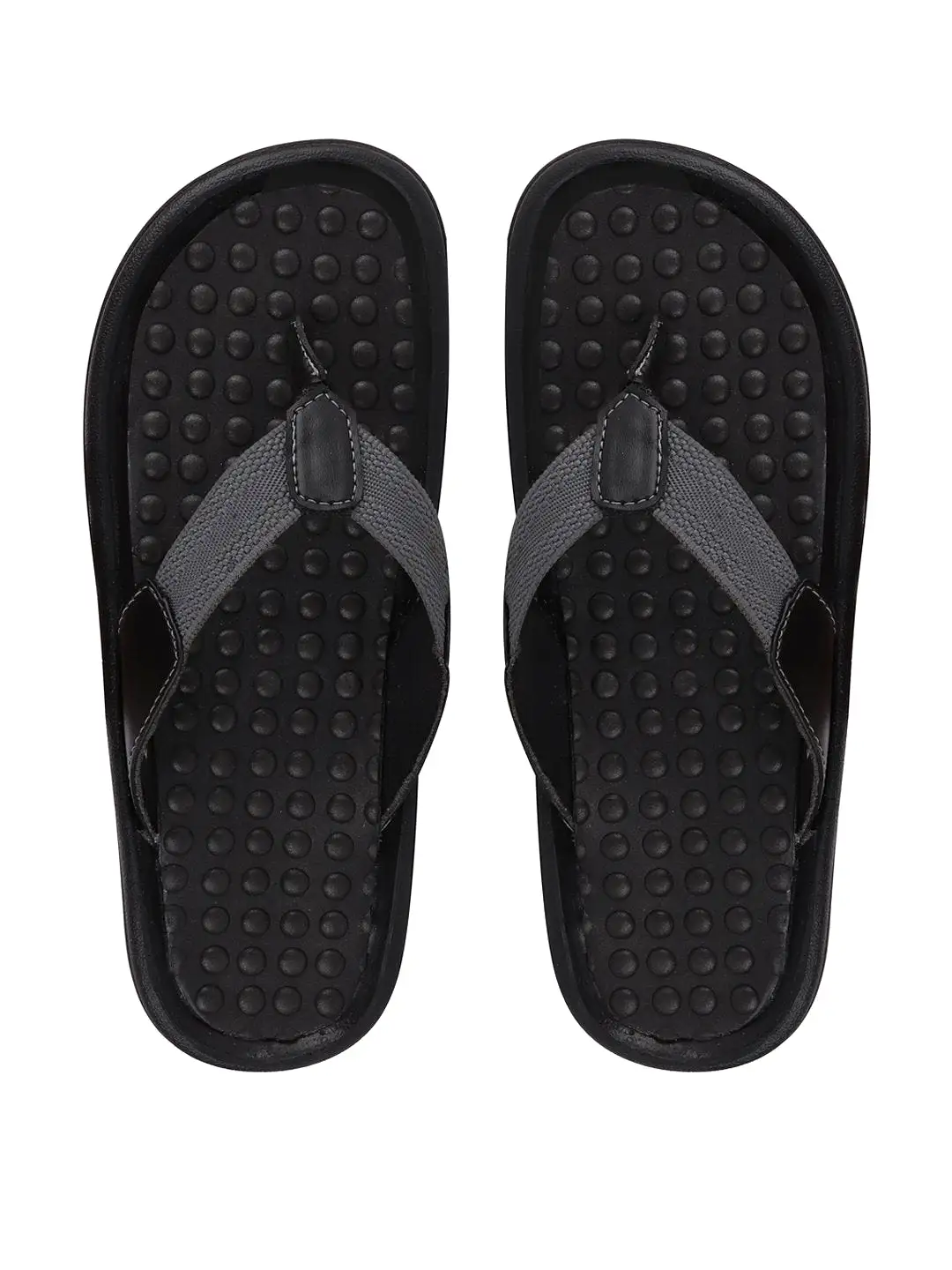 Men Black/Grey Casual Slip-On Slippers