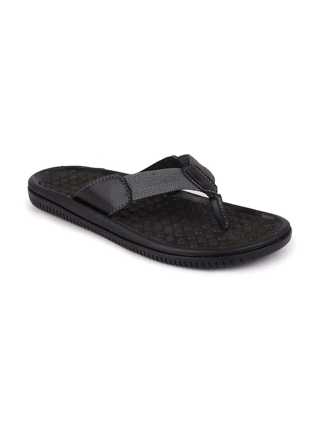 Men Black/Grey Casual Slip-On Slippers