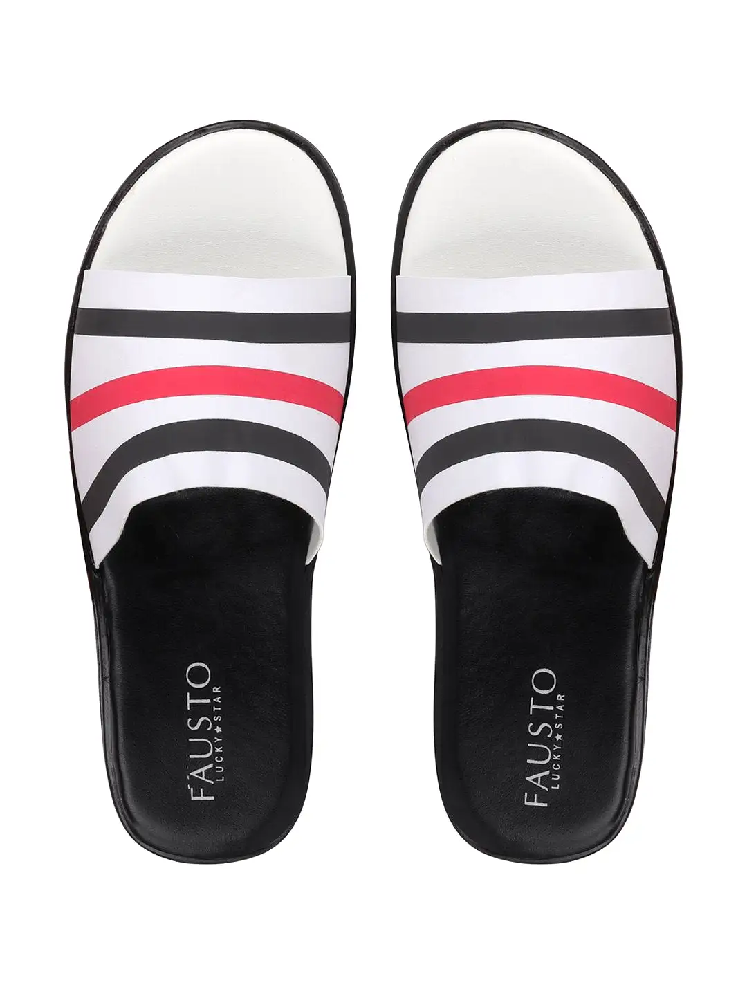 Men Black/Red Casual Slip-On Flip-Flops