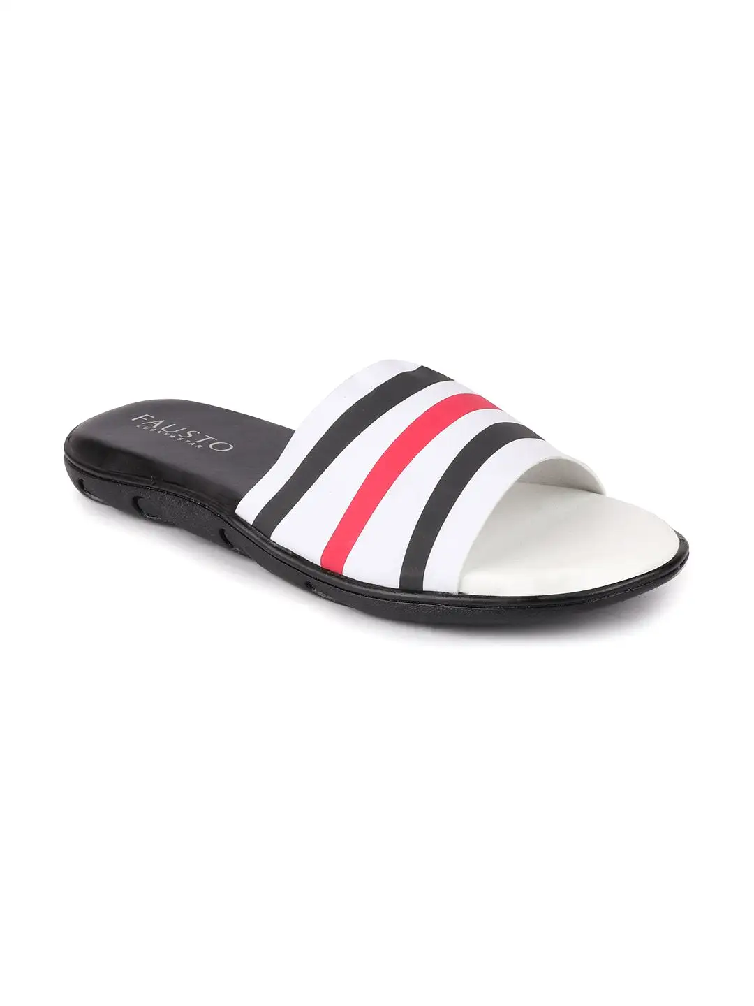 Men Black/Red Casual Slip-On Flip-Flops