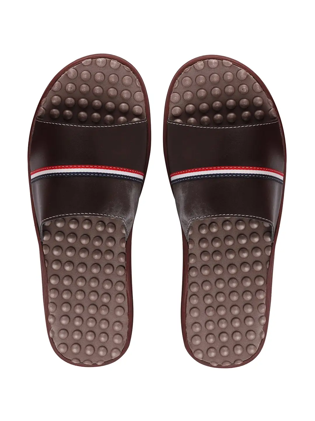 Men Brown Casual Slip-On Flip-Flops