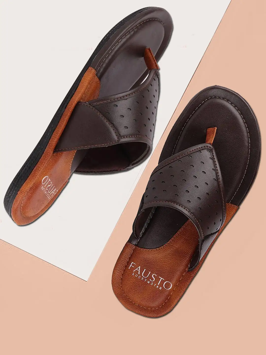 Men Brown Casual Slip-On Slippers