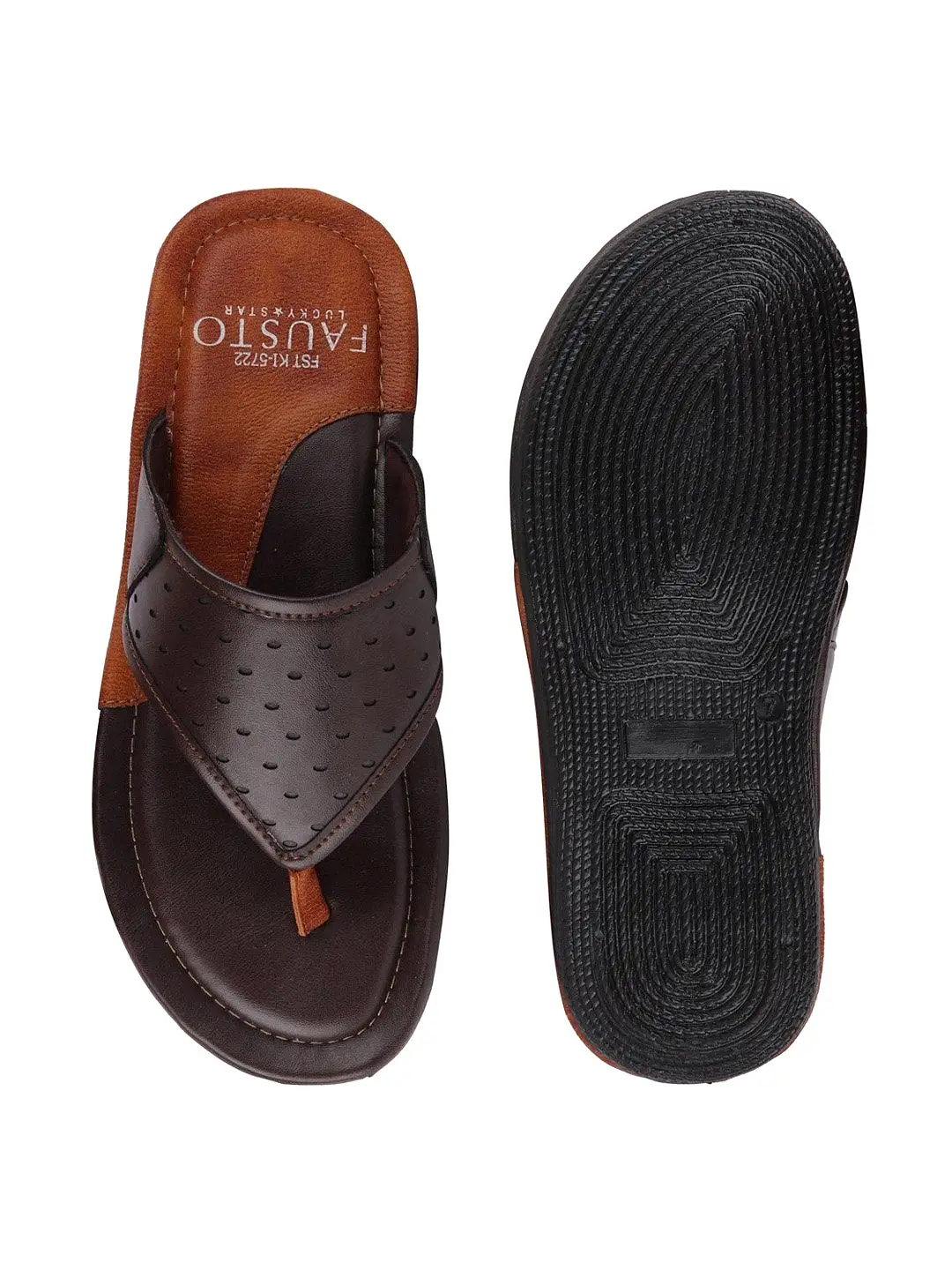 Men Brown Casual Slip-On Slippers