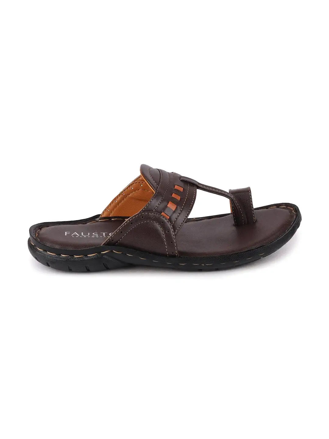 Men Brown Formal Slip-On Slippers