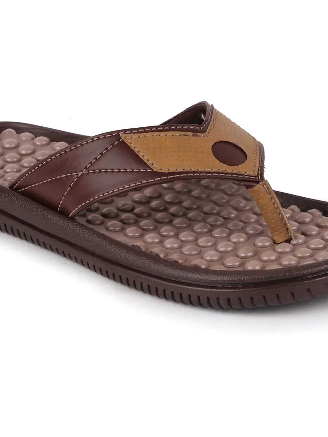 Men Brown/Camel Casual Slip-On Slippers