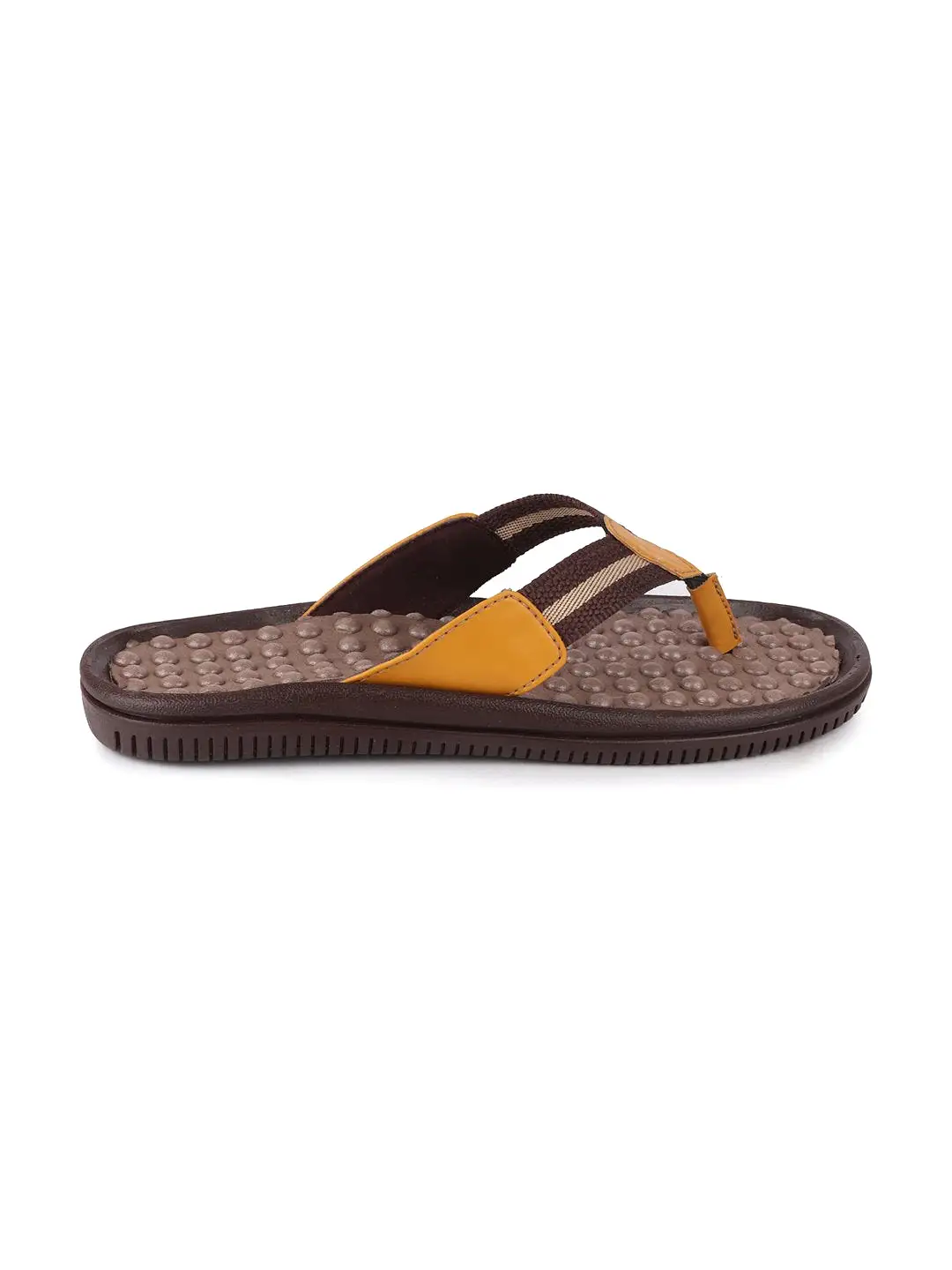 Men Brown/Tan Casual Slip-On Slippers