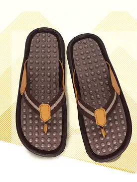 Men Brown/Tan Casual Slip-On Slippers