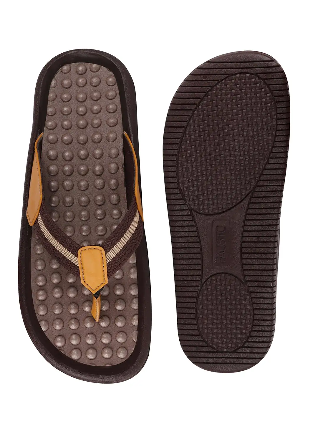 Men Brown/Tan Casual Slip-On Slippers