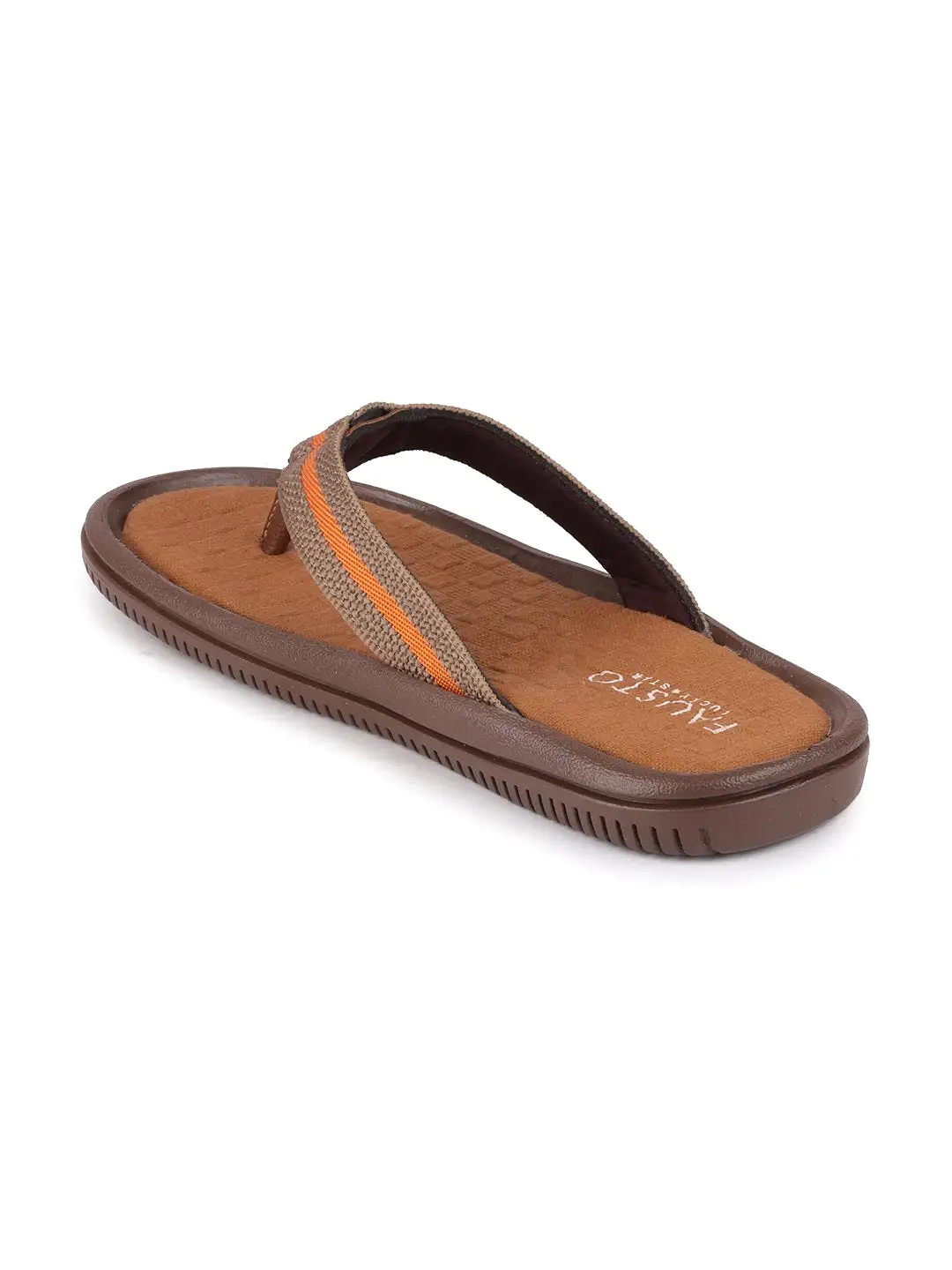 Men Camel/Orange Casual Slip-On Slippers